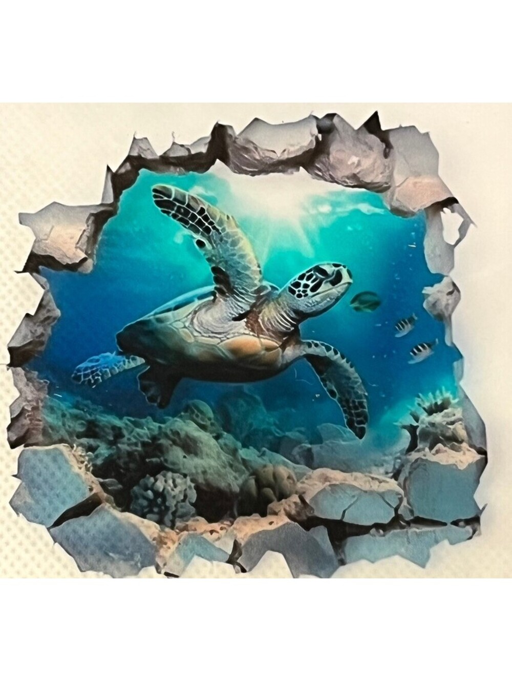3D Sea Turtle Wall Decal Sticker - Ocean Vibes! waterproof